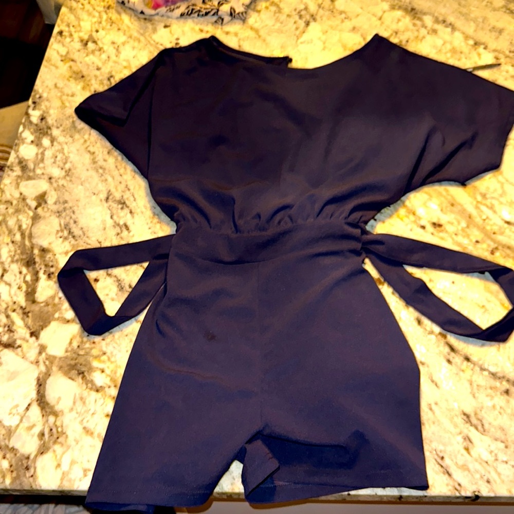 Happy Sailed Women Short Sleeve Belted Wide Leg Shorts Romper Jumpsuit